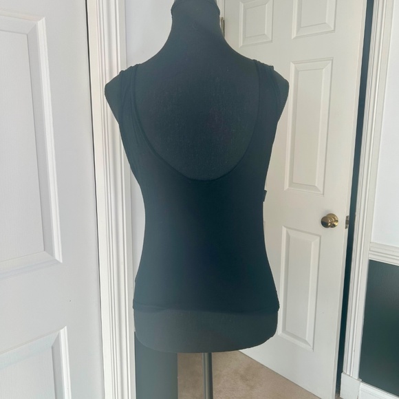 Sharagano Black Sleeveless Top with Satin Bow Empire Waist Size Medium - Picture 3 of 4